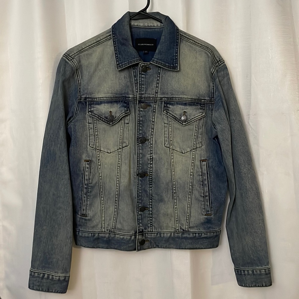 Club Monaco light wash denim jacket XS